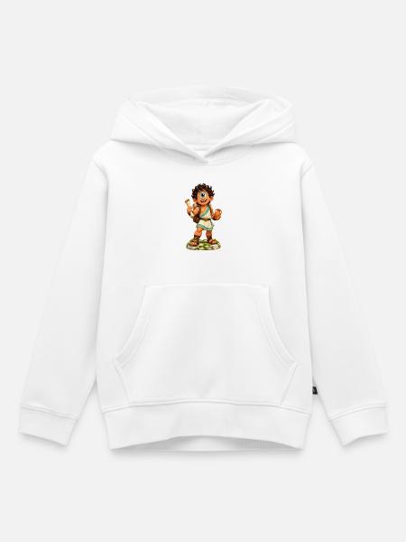 Einäugiger Abenteurer mit Amphora - Kinder Premium Organic Hoodie - Weiß