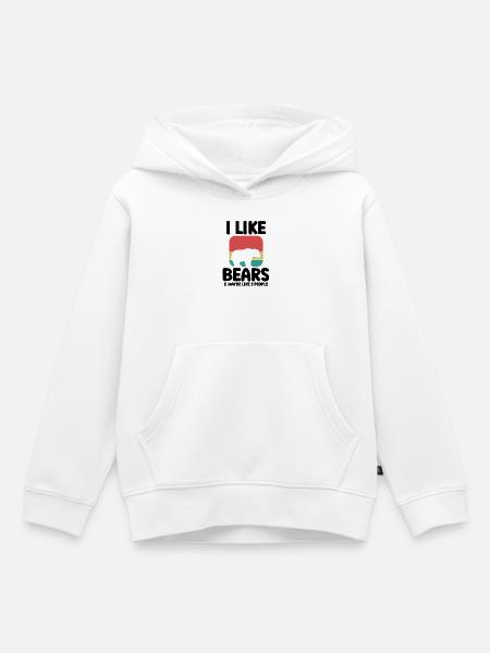 Bär Humor Retro Style - Kinder Premium Organic Hoodie - Weiß