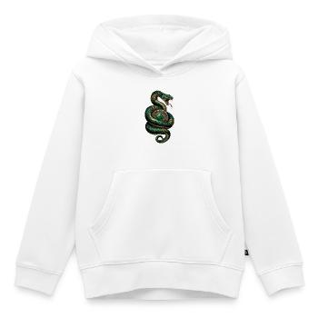 Grüne Schlange mit Schmuckkugel - Kinder Premium Organic Hoodie - Weiß - Vorne - AI Model Kid Female (0cm)