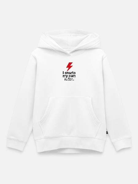 Eigene Regeln Blitzgrafik - Kinder Premium Organic Hoodie - Weiß