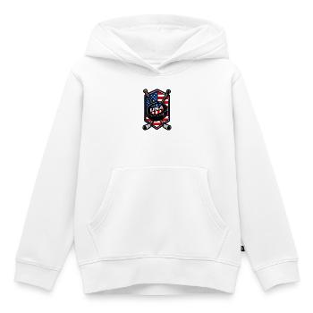 USA Eishockey Flaggen Schild - Kinder Premium Organic Hoodie - Weiß - Vorne - AI Model Kid Female (0cm)