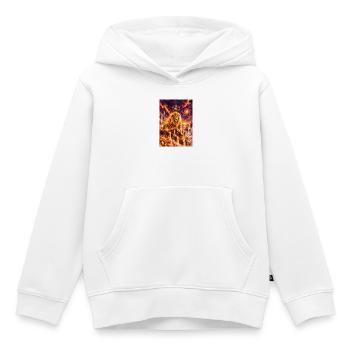 Löwe im kosmischen Feuerreich - Kinder Premium Organic Hoodie - Weiß - Vorne - AI Model Kid Female (0cm)