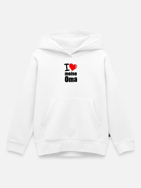 I Love meine Oma - Kinder Premium Organic Hoodie - Weiß