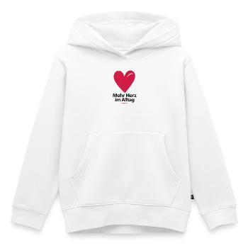 Mehr Herz im Alltag - Kinder Premium Organic Hoodie - Weiß - Vorne - AI Model Kid Female (0cm)