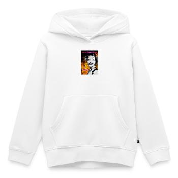 Burn_Baby-_Burn - Kinder Premium Organic Hoodie - Weiß - Vorne - AI Model Kid Female (0cm)