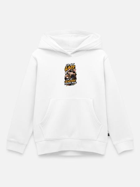 Energiegeladene Katze im Sparmodus - Kinder Premium Organic Hoodie - Weiß