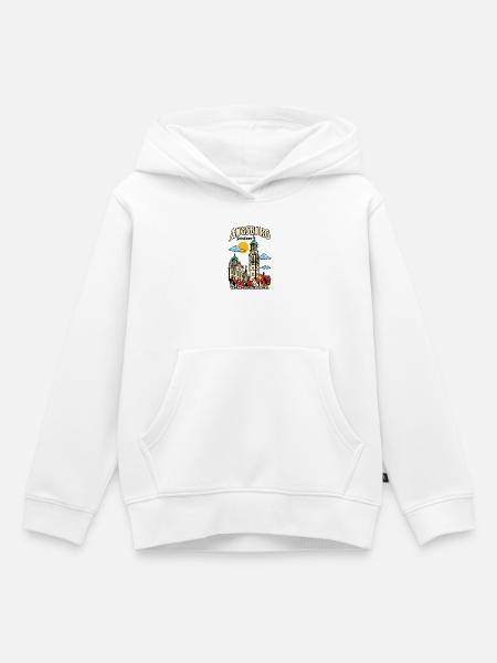 Augsburg Perlachturm von oben - Kinder Premium Organic Hoodie - Weiß