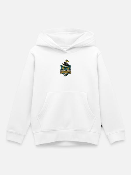 RobVibe Wildclub – Ruhige Oberflächenente - Kinder Premium Organic Hoodie - Weiß