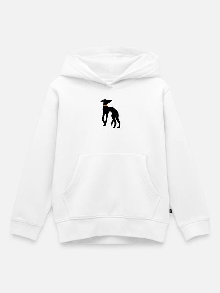 Midnight Hound Silhouette mit Halsband - Kinder Premium Organic Hoodie - Weiß
