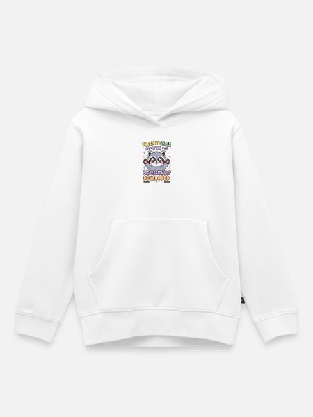 Niedlicher Chibi-Waschbär professionell entwickelt - Kinder Premium Organic Hoodie - Weiß