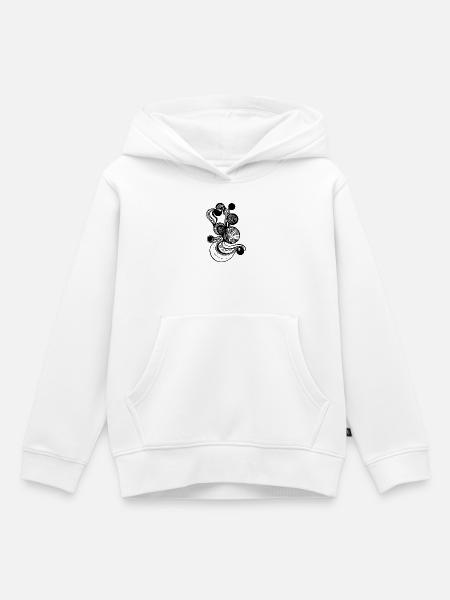 CIRCLES - Sweat Premium à capuche enfant bio - blanc