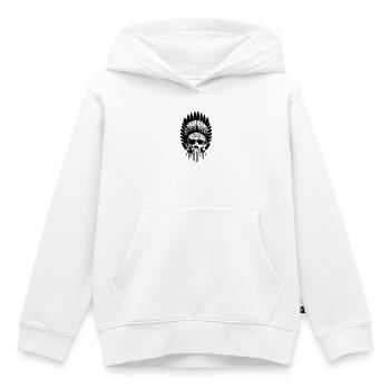Totenkopf mit indischem Kopfschmuck - Kinder Premium Organic Hoodie - Weiß - Vorne - AI Model Kid Female (0cm)