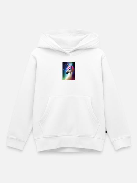 Einhorn - Kinder Premium Organic Hoodie - Weiß
