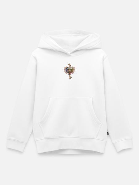 Romantisches Steampunk-Herz - Kinder Premium Organic Hoodie - Weiß