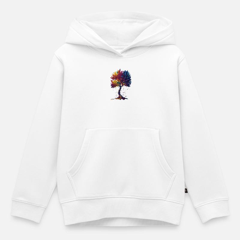 Baum des Lebens - Kinder Premium Organic Hoodie - Weiß