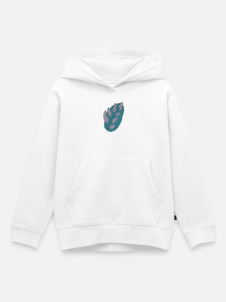 Blätter - Kinder Premium Organic Hoodie - Weiß