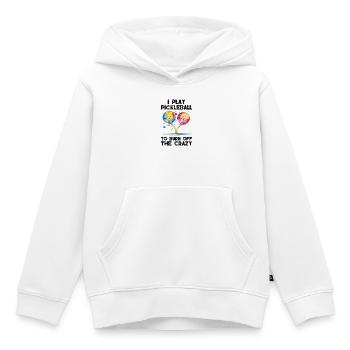 Je joue au pickleball pour brûler les fous - Sweat Premium à capuche enfant bio - blanc - Devant - AI Model Kid Female (0cm)