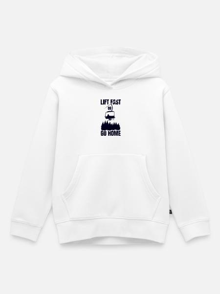 Snowboard Zitat - Kinder Premium Organic Hoodie - Weiß