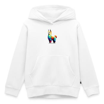 Alpaga - Sweat Premium à capuche enfant bio - blanc - Devant - AI Model Kid Female (0cm)