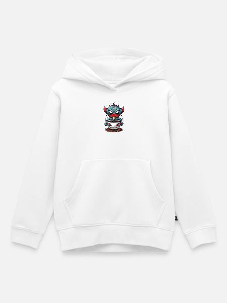 Kaffee Monster - Kinder Premium Organic Hoodie - Weiß