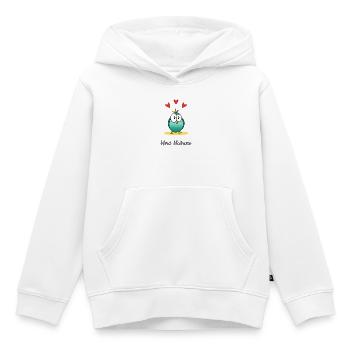 MERCI. MAÎTRESSE. MERCI MAÎTRESSE - Sweat Premium à capuche enfant bio - blanc - Devant - AI Model Kid Female (0cm)