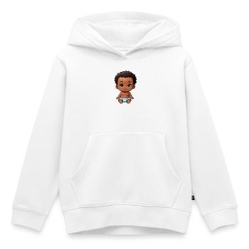 Bébé de dessin animé mignon et heureux - Sweat Premium à capuche enfant bio - blanc - Devant - AI Model Kid Female (0cm)