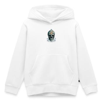 Der Schädel der Zeit: Römische Ziffern - Kinder Premium Organic Hoodie - Weiß - Vorne - AI Model Kid Female (0cm)