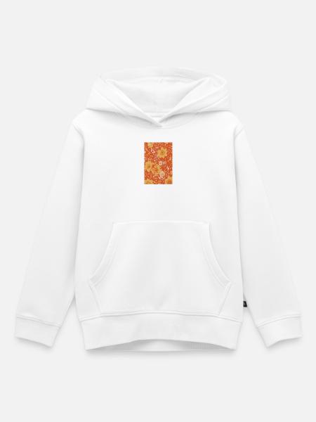 Retro Century Blossom Blumenmuster - Kinder Premium Organic Hoodie - Weiß