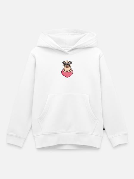Mops - Kinder Premium Organic Hoodie - Weiß