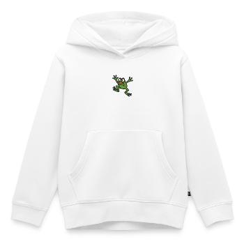 Grenouille panique - Sweat Premium à capuche enfant bio - blanc - Devant - AI Model Kid Female (0cm)