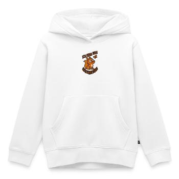 Verträumtes Eichhörnchen mit Spruch - Kinder Premium Organic Hoodie - Weiß - Vorne - AI Model Kid Female (0cm)