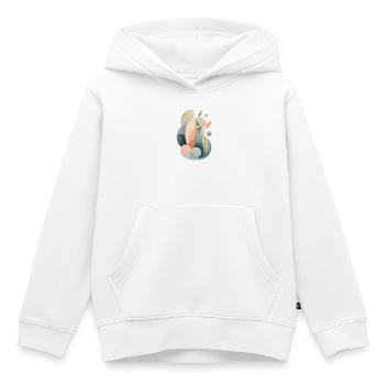 Pastell Abstrakte Flora Komposition - Kinder Premium Organic Hoodie - Weiß - Vorne - AI Model Kid Female (0cm)