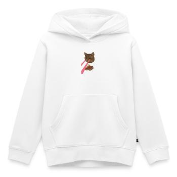Laser Cat - Sweat Premium à capuche enfant bio - blanc - Devant - AI Model Kid Female (0cm)