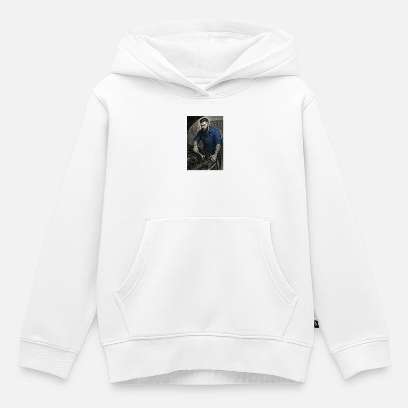 Artisan industriel avec clé - Sweat Premium à capuche enfant bio - blanc