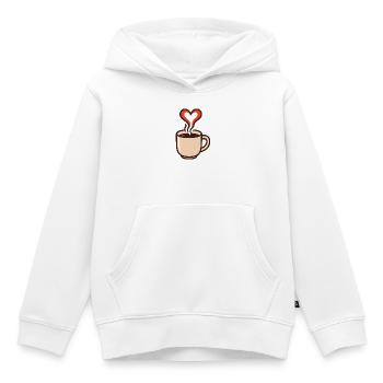 Heartwarming coffee enjoyment - Kids Premium Organic Hoodie - white - Front - AI Model Kid Female (0cm)