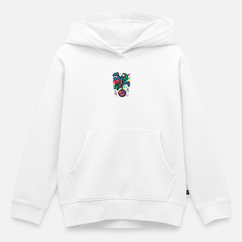 Breakdance Alligator - Sweat Premium à capuche enfant bio - blanc