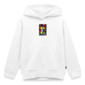 Visage visionnaire avec œil hypnotique - Sweat Premium à capuche enfant bio - blanc - Devant - AI Model Kid Female (0cm)