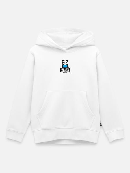 Code, Kaffee & Panda Style - Kinder Premium Organic Hoodie - Weiß