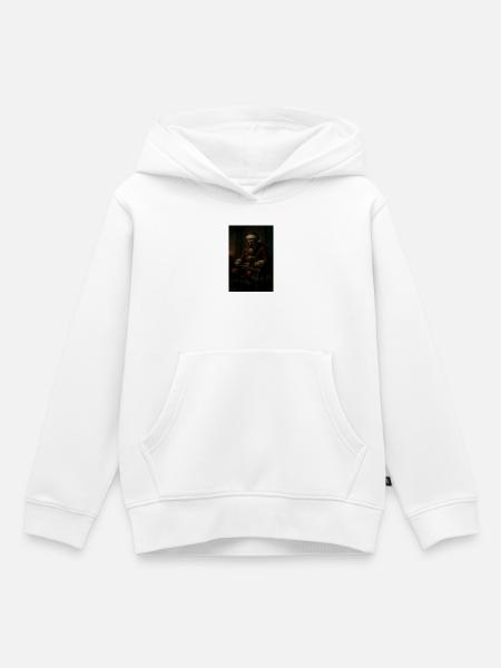 Dunkler Weihnachtsmann mit Axt - Kinder Premium Organic Hoodie - Weiß