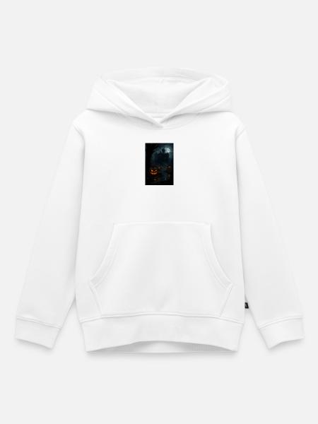 Gruseliger Halloween Kürbis Goth - Kinder Premium Organic Hoodie - Weiß