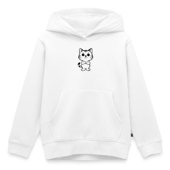 Niedliche Katze getigert - Kinder Premium Organic Hoodie - Weiß - Vorne - AI Model Kid Female (0cm)