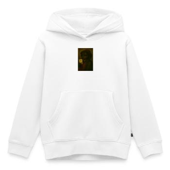Chien avec carte joker - Sweat Premium à capuche enfant bio - blanc - Devant - AI Model Kid Female (0cm)