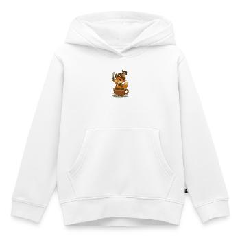 Fuchs Pirat mit Augenklappe und Schatzflagge - Kinder Premium Organic Hoodie - Weiß - Vorne - AI Model Kid Female (0cm)