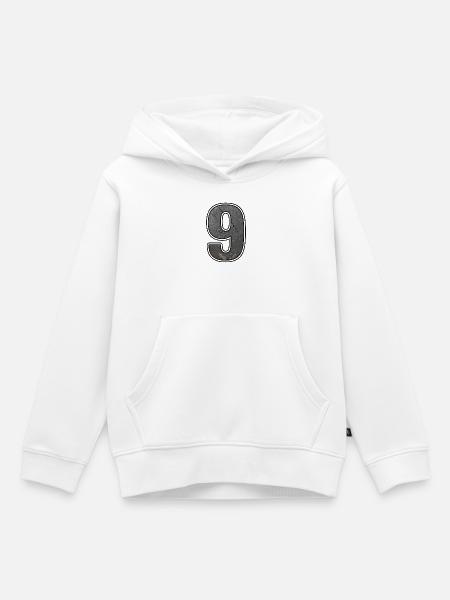 Rostiges Neun im Metall-Look - Kinder Premium Organic Hoodie - Weiß