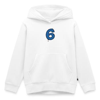 Graffiti Ziffer 6 Blau - Kinder Premium Organic Hoodie - Weiß - Vorne - AI Model Kid Female (0cm)
