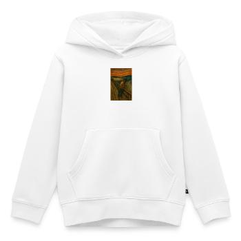 Cheval dans le pont de style Scream - Sweat Premium à capuche enfant bio - blanc - Devant - AI Model Kid Female (0cm)