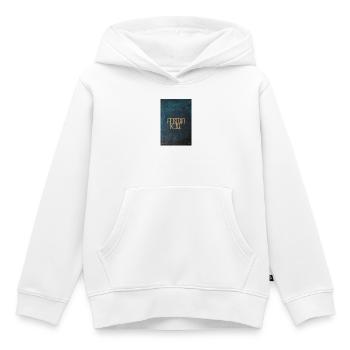 Amour Fou Goldfolie auf Blau - Kinder Premium Organic Hoodie - Weiß - Vorne - AI Model Kid Female (0cm)
