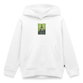 Sir Gurrington sits - Kids Premium Organic Hoodie - white - Front - AI Model Kid Female (0cm)
