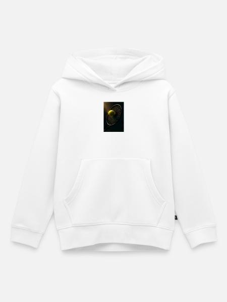 Sports - Tennis, raquette et balle - Sweat Premium à capuche enfant bio - blanc