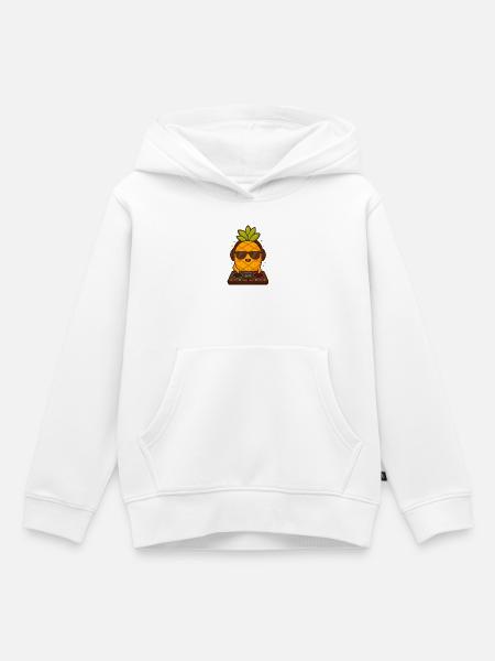 Pineapple DJ mit Sonnenbrille - Kinder Premium Organic Hoodie - Weiß